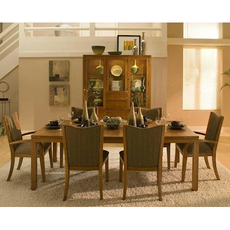 7 Piece Rectangular Table & Upholstered Chair Set